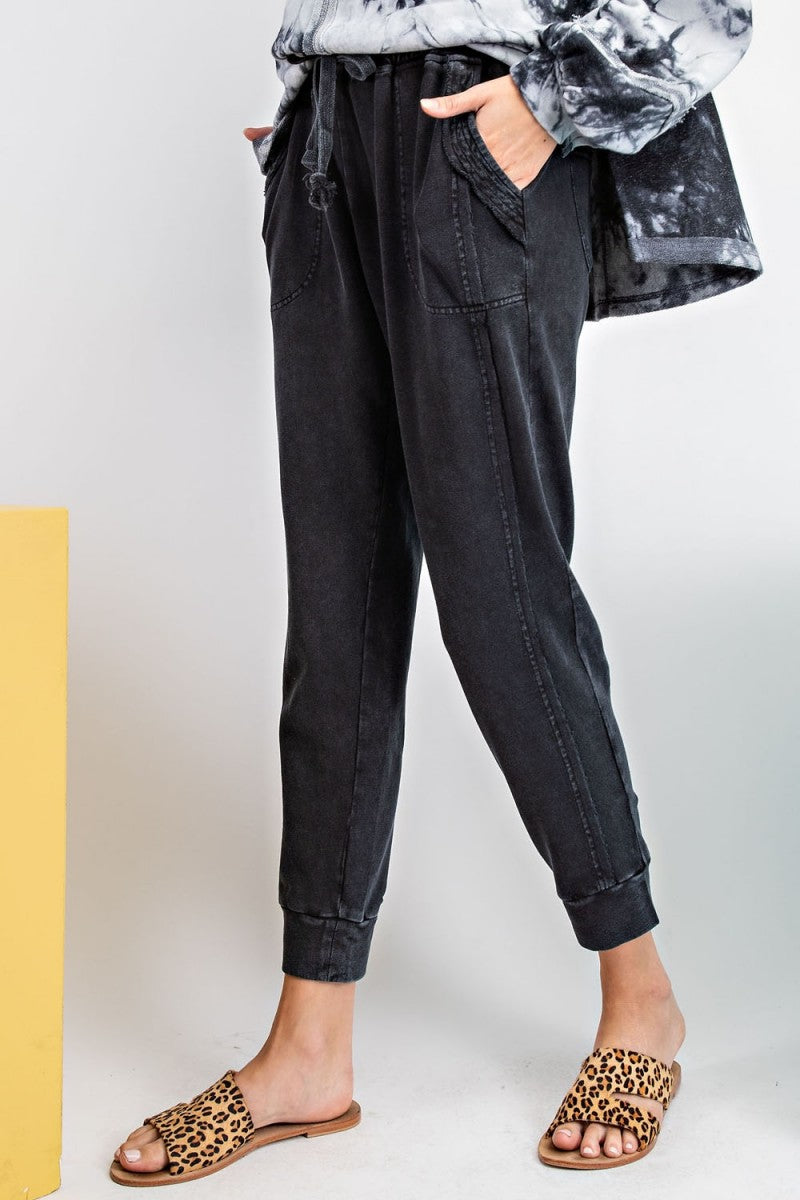 Lazy Mineral Washed Charcoal Joggers